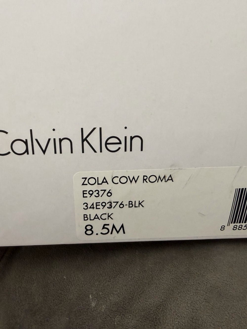Calvin Klein Zola Cow RomaBlack Leather Peep-Toe Ankle Shooties with Gold Buckle - Picture 2 of 2